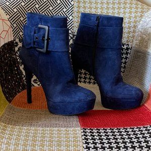 Via Spiga Blue  Suede High Heel Demetra Booties